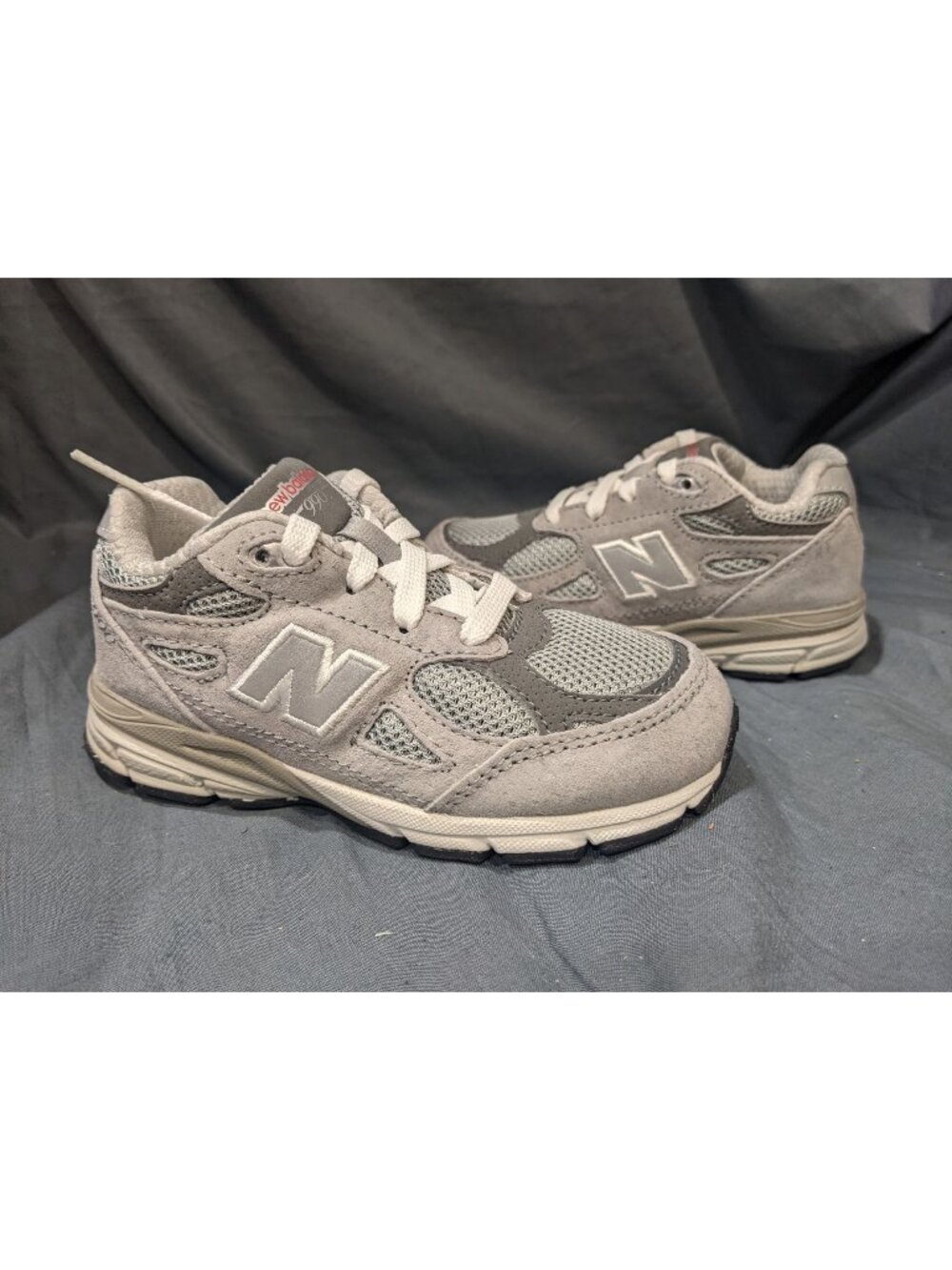 New Balance Toddler's 990v3 (TD) Sneakers Slip On Grey White Size 6 NEW NO BOX!